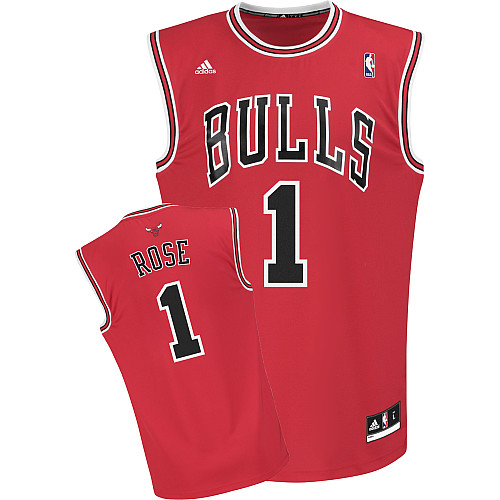 NBA Chicago Bulls 1 Derrick Rose New Revolution 30 Road Red Jersey